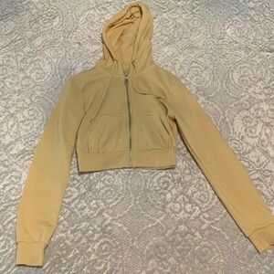 Yellow cropped hoodie